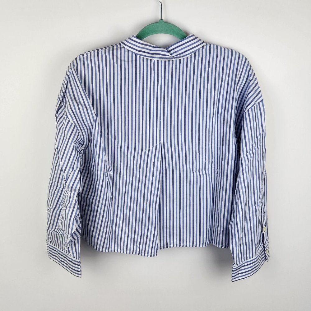NWT Everlane Blue Stripe Button Up Collared PJ Pajama Shirt sz XS,S,M - Picture 2 of 7